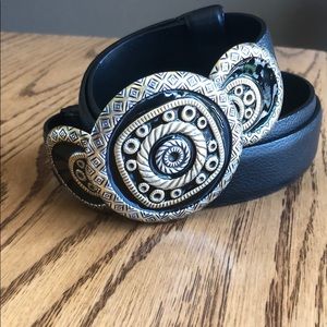 Chico’s Black Silver and Gold Buckle